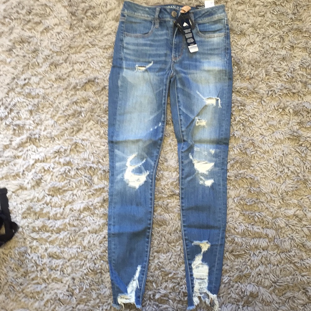 (SOLD!) distressed american eagle hi-rise jegging